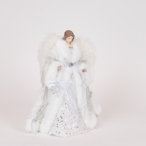 ΝΕΡΑΙΔΑ, ΜΕ ΛΕΥΚΟ ΦΟΡΕΜΑ ΚΑΙ ΧΙΟΝΟΝΙΦΑΔΕΣ, 30cm