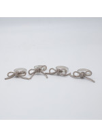 ΔΑΧΤΥΛΙΔΙΑ ΠΕΤΣΕΤΑΣ, ΜΕΤΑΛΛΙΚΑ, ΦΙΟΓΚΟΣ ΣΑΜΠΑΝΙ ΜΕ ΣΤΡΑΣ, ΣΕΤ 4ΤΜΧ, 5x4x4.5cm