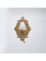 ΣΤΟΛΙΔΙ ΚΡΕΜΑΣΤΟ, VINTAGE, ΣΑΜΠΑΝΙ GLITTER ΜΕ ΚΟΥΔΟΥΝΑΚΙΑ, 13x8x1.5cm