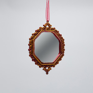 ΣΤΟΛΙΔΙ ΚΡΕΜΑΣΤΟ, VINTAGE ΚΑΘΡΕΦΤΗΣ, ΜΠΡΟΝΖΕ, 15.5x12cm