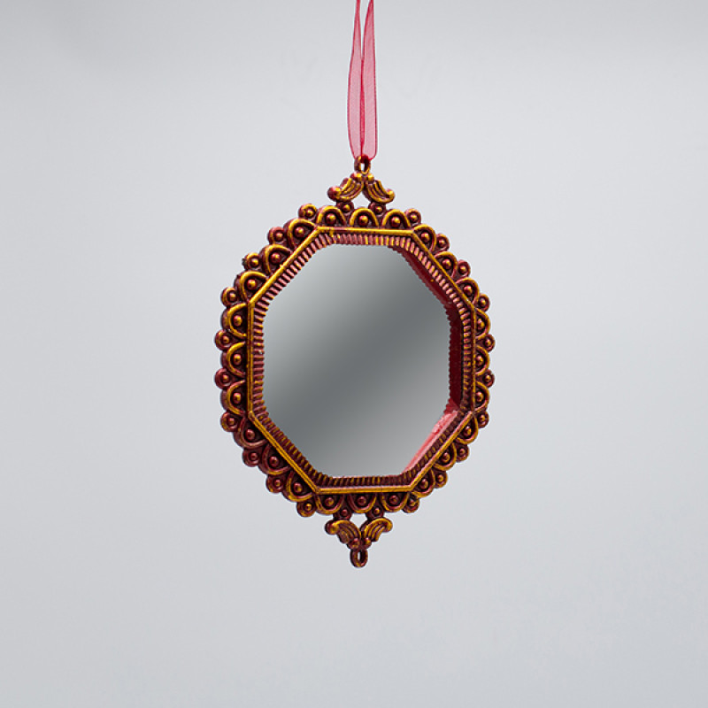 ΣΤΟΛΙΔΙ ΚΡΕΜΑΣΤΟ, VINTAGE ΚΑΘΡΕΦΤΗΣ, ΜΠΡΟΝΖΕ, 15.5x12cm