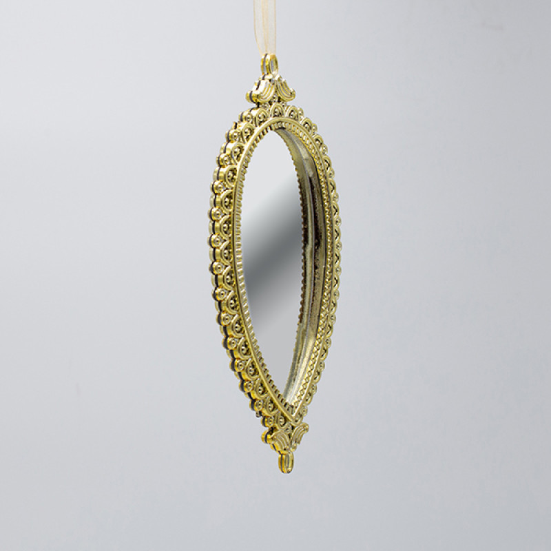 ΣΤΟΛΙΔΙ ΚΡΕΜΑΣΤΟ, VINTAGE ΚΑΘΡΕΦΤΗΣ, ΟΒΑΛ ΧΡΥΣΟ, 19.5x9.5cm