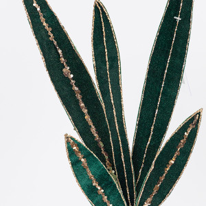 ΚΛΑΔΙ ΜΕ ΣΜΑΡΑΓΔΙ ΦΥΛΛΑ ΚΑΙ ΣΑΜΠΑΝΙ ΛΕΠΤΟΜΕΡΕΙΕΣ, 55cm