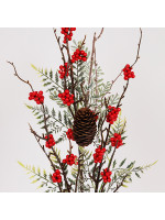 ΚΛΑΔΙ ΜΕ ΦΥΛΛΟ ΚΥΠΑΡΙΣΣΙ ΚΑΙ BERRY, 72cm