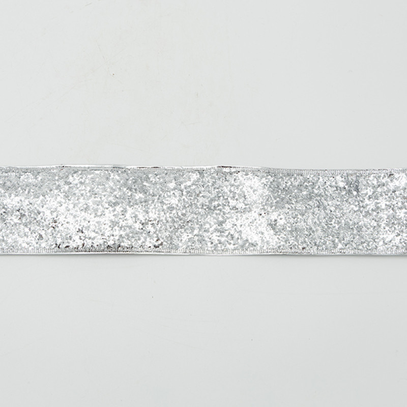 ΚΟΡΔΕΛΑ ME ΑΣΗΜΙ ΧΟΝΤΡΟΚΟΜΜΕΝΟ GLITTER, 6.30cm, 10M