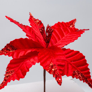 ΑΛΕΞΑΝΔΡΙΝΟ, ΚΟΚΚΙΝΟ ΜΕ ΛΕΠΤΟΜΕΡΕΙΑ GLITTER ΣΤΑ ΦΥΛΛΑ, 24x15cm