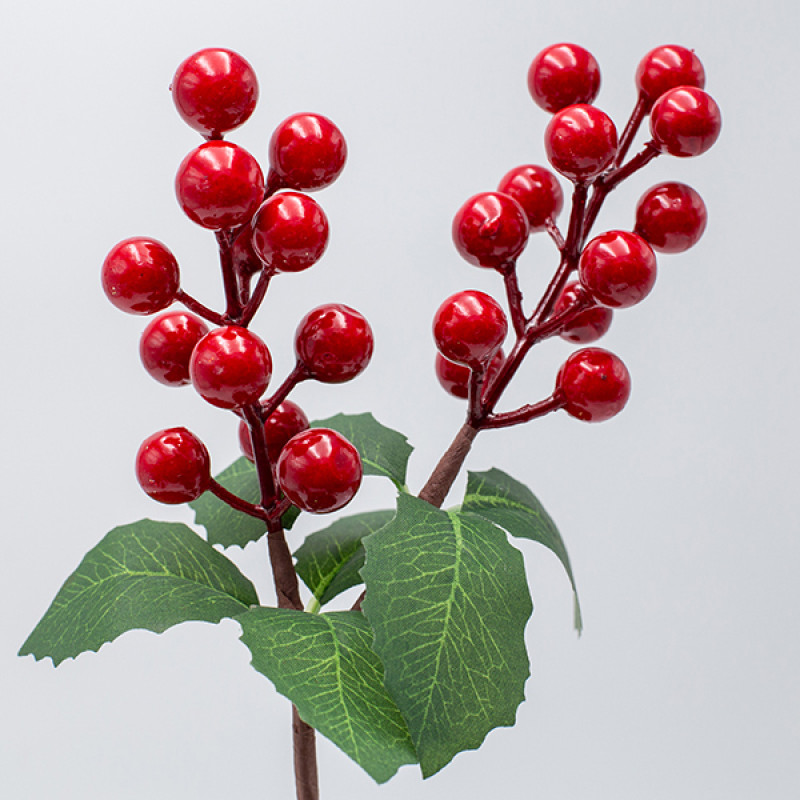 ΠΙΚΑΚΙ ΜΕ ΚΟΚΚΙΝΑ BERRIES ΚΑΙ ΠΡΑΣΙΝΑ ΦΥΛΛΑ, 30cm