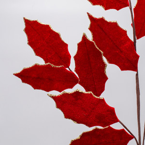 ΚΛΑΔΙ ΜΕ ΚΟΚΚΙΝΑ ΒΕΛΟΥΔΙΝΑ ΦΥΛΛΑ ΓΚΙ, 87cm