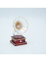 ΑΚΡΥΛΙΚΟ ΣΤΟΛΙΔΙ, ΓΡΑΜΜΟΦΩΝΟ, ΚΑΦΕ ΜΕ ΧΡΥΣΕΣ ΛΕΠΤΟΜΕΡΕΙΕΣ, 5,3x5.3x10.6cm