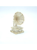 ΑΚΡΥΛΙΚΟ ΣΤΟΛΙΔΙ, ΓΡΑΜΜΟΦΩΝΟ, ΣΑΜΠΑΝΙ GLITTER, 5.3x5.3x10.6cm