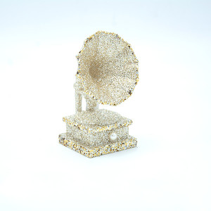 ΑΚΡΥΛΙΚΟ ΣΤΟΛΙΔΙ, ΓΡΑΜΜΟΦΩΝΟ, ΣΑΜΠΑΝΙ GLITTER, 5.3x5.3x10.6cm