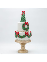 ΤΟΥΡΤΑ ΠΟΛΥΡΕΖΙΝ, ΜΕ ΧΡΙΣΤΟΥΓΕΝΝΙΑΤΙΚΟ ΔΕΝΤΡΟ, 16.5x16.5x41.5cm