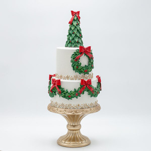 ΤΟΥΡΤΑ ΠΟΛΥΡΕΖΙΝ, ΜΕ ΧΡΙΣΤΟΥΓΕΝΝΙΑΤΙΚΟ ΔΕΝΤΡΟ, 16.5x16.5x41.5cm