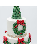 ΤΟΥΡΤΑ ΠΟΛΥΡΕΖΙΝ, ΜΕ ΧΡΙΣΤΟΥΓΕΝΝΙΑΤΙΚΟ ΔΕΝΤΡΟ, 16.5x16.5x41.5cm