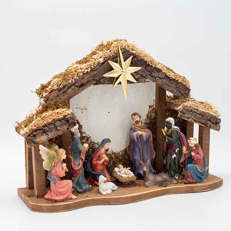 ΦΑΤΝΗ ΜΕ 9 ΦΙΓΟΥΡΕΣ ΚΑΙ ΑΣΤΕΡΙ ΤΗΣ ΒΗΘΛΕΕΜ, 35x12x25cm
