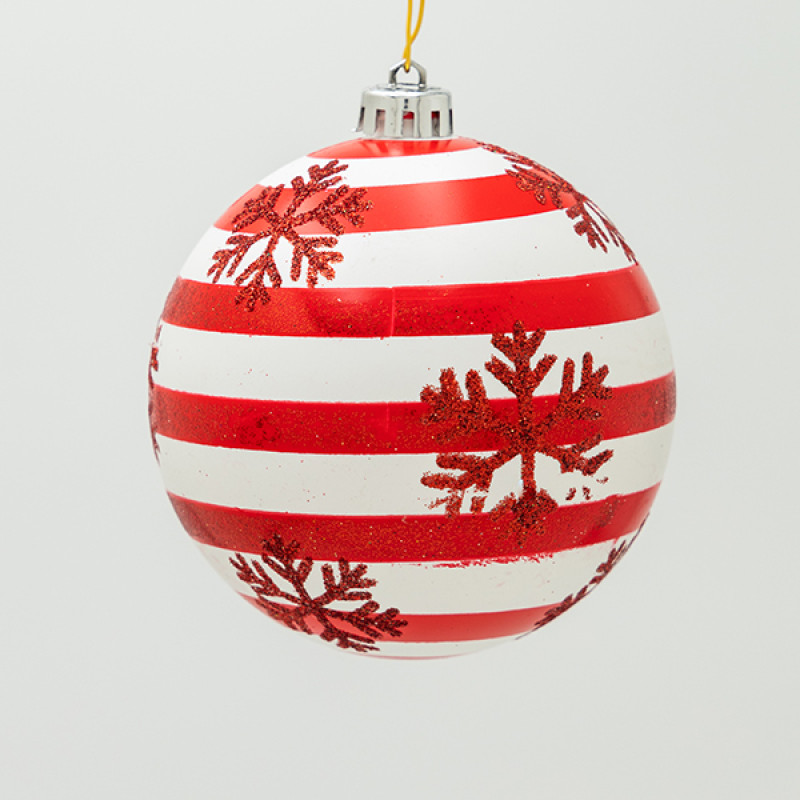 ΠΛΑΣΤΙΚΗ ΜΠΑΛΑ, ΚΟΚΚΙΝΗ MERRY CHRISTMAS ΚΑΙ ΧΙΟΝΟΝΙΦΑΔΑ, ΣΕΤ 4ΤΜΧ, 10cm