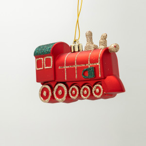 ΠΛΑΣΤΙΚΟ ΣΤΟΛΙΔΙ, ΚΟΚΚΙΝΟ ΤΡΕΝΑΚΙ ΜΕ ΠΡΑΣΙΝΟ GLITTER, ΣΕΤ 2ΤΜΧ, 11cm