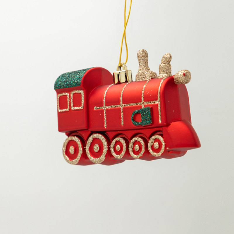 ΠΛΑΣΤΙΚΟ ΣΤΟΛΙΔΙ, ΚΟΚΚΙΝΟ ΤΡΕΝΑΚΙ ΜΕ ΠΡΑΣΙΝΟ GLITTER, ΣΕΤ 2ΤΜΧ, 11cm