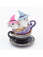 ΦΑΝΤΑΣΜΑΤΑΚΙΑ ΜΕ ΡΟΖ ΚΑΙ ΓΑΛΑΖΙΟ ΚΑΠΕΛΑΚΙ, ΣΕ ΦΛΥΤΖΑΝΑΚΙΑ, HALLOWEEN, 8.7x7.8x10.8cm