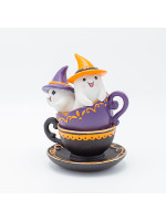 ΦΑΝΤΑΣΜΑΤΑΚΙΑ ΜΕ ΠΟΡΤΟΚΑΛΙ ΚΑΙ ΜΑΥΡΟ ΚΑΠΕΛΑΚΙ, ΣΕ ΦΛΥΤΖΑΝΑΚΙΑ, HALLOWEEN, 14,5x12,7x17,5cm