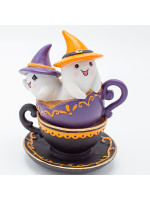 ΦΑΝΤΑΣΜΑΤΑΚΙΑ ΜΕ ΠΟΡΤΟΚΑΛΙ ΚΑΙ ΜΑΥΡΟ ΚΑΠΕΛΑΚΙ, ΣΕ ΦΛΥΤΖΑΝΑΚΙΑ, HALLOWEEN, 14,5x12,7x17,5cm