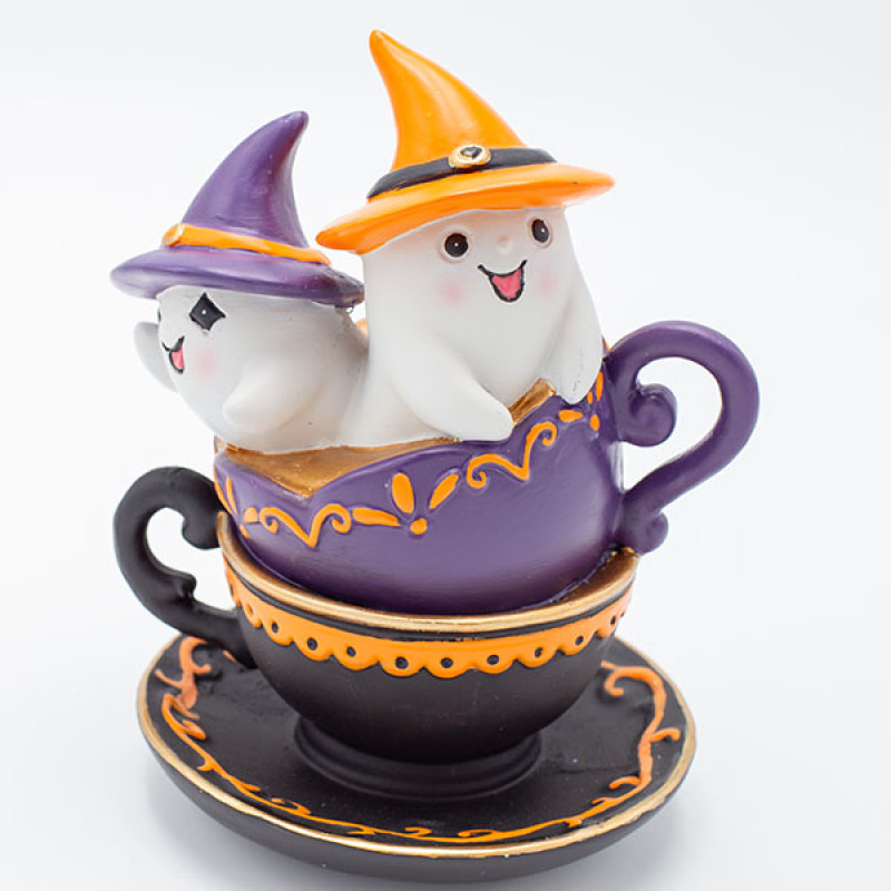 ΦΑΝΤΑΣΜΑΤΑΚΙΑ ΜΕ ΠΟΡΤΟΚΑΛΙ ΚΑΙ ΜΑΥΡΟ ΚΑΠΕΛΑΚΙ, ΣΕ ΦΛΥΤΖΑΝΑΚΙΑ, HALLOWEEN, 14,5x12,7x17,5cm