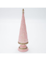 ΠΟΛΥΡΕΖΙΝ ΔΕΝΤΡΟ ΜΕ ΛΕΥΚΕΣ ΠΕΡΛΕΣ ΚΑΙ ΡΟΖ GLITTER, 6x24cm