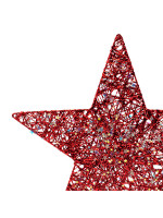 ΑΣΤΕΡΙ ΜΕ ΚΟΚΚΙΝΟ ΝΗΜΑ ΚΑΙ ΙΡΙΔΙΖΟΝΤΑ ΑΣΤΕΡΑΚΙΑ, 40cm