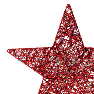 ΑΣΤΕΡΙ ΜΕ ΚΟΚΚΙΝΟ ΝΗΜΑ ΚΑΙ ΙΡΙΔΙΖΟΝΤΑ ΑΣΤΕΡΑΚΙΑ, 40cm