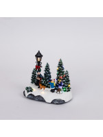 ΧΡΙΣΤΟΥΓΕΝΝΙΑΤΙΚΗ ΠΑΡΑΣΤΑΣΗ ΜΕ ΠΑΙΔΑΚΙΑ, ΔΕΝΤΡΑΚΙ ΚΑΙ ΣΚΥΛΑΚΙ, ΜΠΑΤΑΡΙΑΣ, 16x9.5x14cm