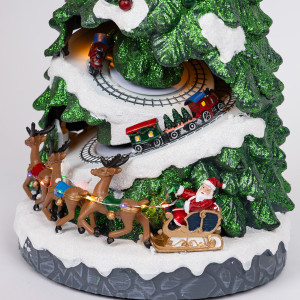 ΧΡΙΣΤΟΥΓΕΝΝΙΑΤΙΚΟ ΔΕΝΤΡΟ ΜΕ ΚΙΝΟΥΜΕΝΟ ΕΛΚΥΘΡΟ, ΜΕ ΜΟΥΣΙΚΗ, ΚΙΝΗΣΗ ΚΑΙ ΦΩΣ, ΜΕ ΜΕΤΑΣΧΗΜΑΤΙΣΤΗ, 23x23x42cm