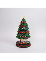 ΧΡΙΣΤΟΥΓΕΝΝΙΑΤΙΚΟ ΔΕΝΤΡΟ ΠΟΥ ΑΝΕΒΟΚΑΤΕΒΑΙΝΕΙ, ΜΕ ΜΟΥΣΙΚΗ, ΚΙΝΗΣΗ ΚΑΙ ΦΩΣ, ΜΕ ΜΕΤΑΣΧΗΜΑΤΙΣΤΗ, 23.5x23.5x45.5cm