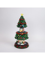 ΧΡΙΣΤΟΥΓΕΝΝΙΑΤΙΚΟ ΔΕΝΤΡΟ ΠΟΥ ΑΝΕΒΟΚΑΤΕΒΑΙΝΕΙ, ΜΕ ΜΟΥΣΙΚΗ, ΚΙΝΗΣΗ ΚΑΙ ΦΩΣ, ΜΕ ΜΕΤΑΣΧΗΜΑΤΙΣΤΗ, 23.5x23.5x45.5cm