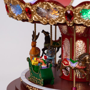 ΠΛΟΥΜΙΣΤΟ ΚΑΡΟΥΖΕΛ, ΜΕ ΜΟΥΣΙΚΗ, ΚΙΝΗΣΗ ΚΑΙ ΦΩΣ, ΜΕ ΜΕΤΑΣΧΗΜΑΤΙΣΤΗ, 42x44x44cm