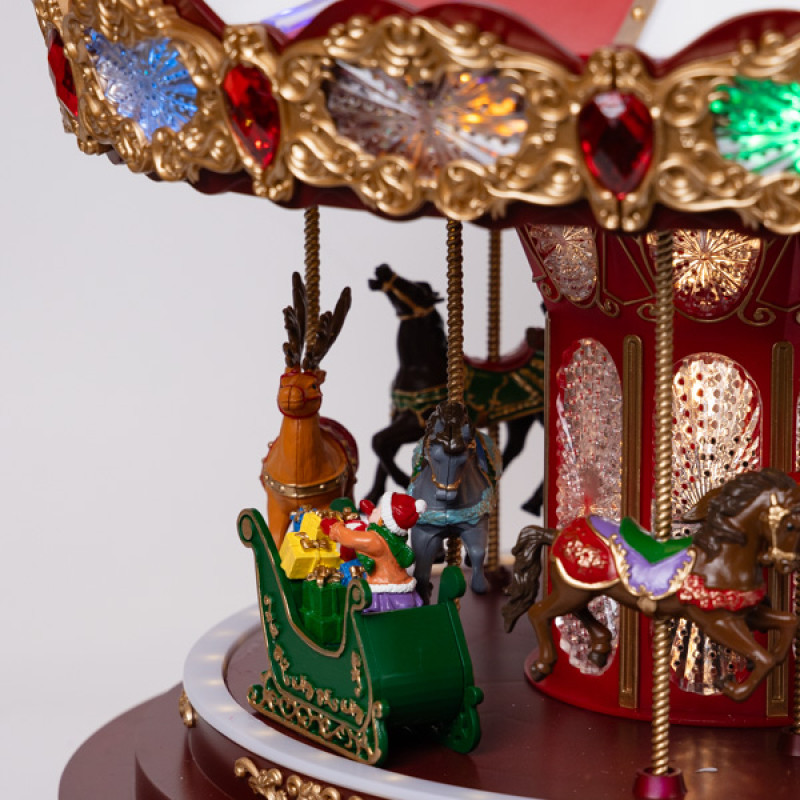 ΠΛΟΥΜΙΣΤΟ ΚΑΡΟΥΖΕΛ, ΜΕ ΜΟΥΣΙΚΗ, ΚΙΝΗΣΗ ΚΑΙ ΦΩΣ, ΜΕ ΜΕΤΑΣΧΗΜΑΤΙΣΤΗ, 42x44x44cm