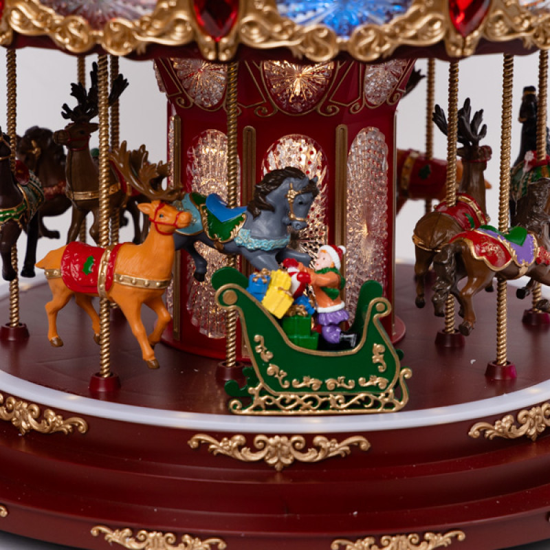 ΠΛΟΥΜΙΣΤΟ ΚΑΡΟΥΖΕΛ, ΜΕ ΜΟΥΣΙΚΗ, ΚΙΝΗΣΗ ΚΑΙ ΦΩΣ, ΜΕ ΜΕΤΑΣΧΗΜΑΤΙΣΤΗ, 42x44x44cm