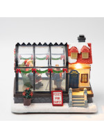 ΧΡΙΣΤΟΥΓΕΝΝΙΑΤΙΚΗ ΠΑΡΑΣΤΑΣΗ ΣΕ ΘΕΡΜΟΚΗΠΙΟ, ΦΩΤΙΖΟΜΕΝΟ, ΜΠΑΤΑΡΙΑΣ, 15x11x12cm