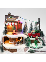 ΧΡΙΣΤΟΥΓΕΝΝΙΑΤΙΚΟ ΧΩΡΙΟ, ΜΕ ΔΥΟ ΚΙΝΗΣΕΙΣ, ΦΩΤΙΖΟΜΕΝΟ, ΜΠΑΤΑΡΙΑΣ, 23.5x16x17cm