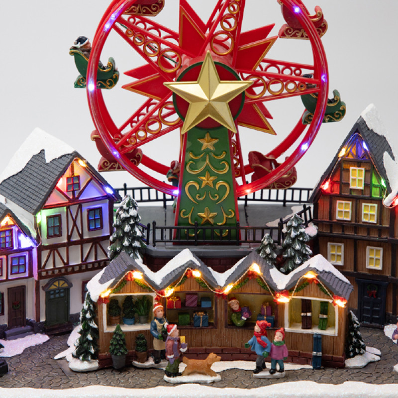 ΧΡΙΣΤΟΥΓΕΝΝΙΑΤΙΚΗ ΠΛΑΤΕΙΑ, ΜΕ ΡΟΔΑ, ΜΕ ΜΕΤΑΣΧΗΜΑΤΙΣΤΗ, 40x21x31cm