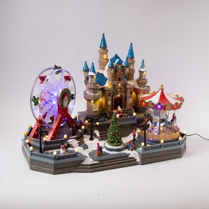 ΠΑΡΑΜΥΘΕΝΙΟ ΚΑΣΤΡΟ, ΜΕ ΡΟΔΑ ΚΑΙ ΚΑΡΟΥΖΕΛ, ΦΩΤΙΖΟΜΕΝΟ, ΜΕ ΜΕΤΑΣΧΗΜΑΤΙΣΤΗ, 62x36,5x47cm