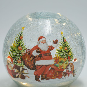 ΕΠΙΤΡΑΠΕΖΙΑ ΦΩΤΙΖΟΜΕΝΗ ΓΥΑΛΙΝΗ ΜΠΑΛΑ, ΚΡΑΚΕΛΕ, ΜΕ ΑΓΙΟ ΒΑΣΙΛΗ, ΜΠΑΤΑΡΙΑΣ, TIMER, 14cm