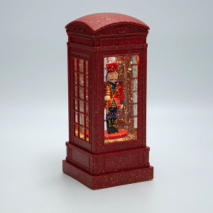 ΤΗΛΕΦΩΝΙΚΟΣ ΘΑΛΑΜΟΣ ΜΕ ΚΑΡΥΟΘΡΑΥΣΤΗ, ΚΟΚΚΙΝΟΣ, ΜΕ ΝΕΡΟ ΣΤΟ ΕΣΩΤΕΡΙΚΟ, ΦΩΤΙΖΟΜΕΝΟΣ, ΜΠΑΤΑΡΙΑΣ, TIMER, 8.8x8.8x21cm