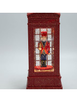 ΤΗΛΕΦΩΝΙΚΟΣ ΘΑΛΑΜΟΣ ΜΕ ΚΑΡΥΟΘΡΑΥΣΤΗ, ΚΟΚΚΙΝΟΣ, ΜΕ ΝΕΡΟ ΣΤΟ ΕΣΩΤΕΡΙΚΟ, ΦΩΤΙΖΟΜΕΝΟΣ, ΜΠΑΤΑΡΙΑΣ, TIMER, 8.8x8.8x21cm