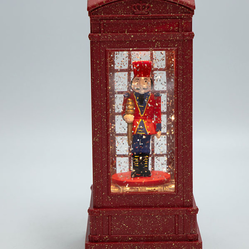 ΤΗΛΕΦΩΝΙΚΟΣ ΘΑΛΑΜΟΣ ΜΕ ΚΑΡΥΟΘΡΑΥΣΤΗ, ΚΟΚΚΙΝΟΣ, ΜΕ ΝΕΡΟ ΣΤΟ ΕΣΩΤΕΡΙΚΟ, ΦΩΤΙΖΟΜΕΝΟΣ, ΜΠΑΤΑΡΙΑΣ, TIMER, 8.8x8.8x21cm