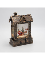 ΣΠΙΤΑΚΙ ΜΕ ΑΓΙΟ ΒΑΣΙΛΗ ΚΑΙ ΕΛΚΥΘΡΟ, ΜΕ ΝΕΡΟ ΣΤΟ ΕΣΩΤΕΡΙΚΟ, ΦΩΤΙΖΟΜΕΝΟ, ΜΠΑΤΑΡΙΑΣ, TIMER, 15x8x21.5cm