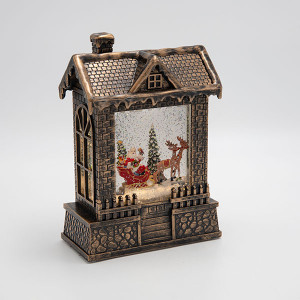 ΣΠΙΤΑΚΙ ΜΕ ΑΓΙΟ ΒΑΣΙΛΗ ΚΑΙ ΕΛΚΥΘΡΟ, ΜΕ ΝΕΡΟ ΣΤΟ ΕΣΩΤΕΡΙΚΟ, ΦΩΤΙΖΟΜΕΝΟ, ΜΠΑΤΑΡΙΑΣ, TIMER, 15x8x21.5cm