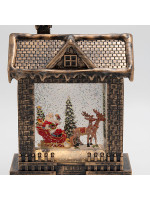 ΣΠΙΤΑΚΙ ΜΕ ΑΓΙΟ ΒΑΣΙΛΗ ΚΑΙ ΕΛΚΥΘΡΟ, ΜΕ ΝΕΡΟ ΣΤΟ ΕΣΩΤΕΡΙΚΟ, ΦΩΤΙΖΟΜΕΝΟ, ΜΠΑΤΑΡΙΑΣ, TIMER, 15x8x21.5cm