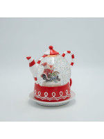 ΤΣΑΓΙΕΡΑ ΜΕ ΑΓΙΟ ΒΑΣΙΛΗ, CANDY, ΜΕ ΝΕΡΟ ΣΤΟ ΕΣΩΤΕΡΙΚΟ, ΦΩΤΙΖΟΜΕΝΗ, ΜΠΑΤΑΡΙΑΣ, TIMER, 19x15x19cm