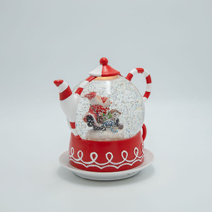 ΤΣΑΓΙΕΡΑ ΜΕ ΑΓΙΟ ΒΑΣΙΛΗ, CANDY, ΜΕ ΝΕΡΟ ΣΤΟ ΕΣΩΤΕΡΙΚΟ, ΦΩΤΙΖΟΜΕΝΗ, ΜΠΑΤΑΡΙΑΣ, TIMER, 19x15x19cm