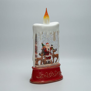 ΕΠΙΤΡΑΠΕΖΙΟ ΔΙΑΚΟΣΜΗΤΙΚΟ ΣΕ ΣΧΗΜΑ ΚΕΡΙΟΥ, ΜΕ ΑΓΙΟ ΒΑΣΙΛΗ, ΜΕ ΝΕΡΟ ΣΤΟ ΕΣΩΤΕΡΙΚΟ, ΦΩΤΙΖΟΜΕΝΟ, ΜΠΑΤΑΡΙΑΣ, TIMER, 15.5x9.5x30cm